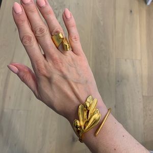 Thallo 24k gold bracelet and ring